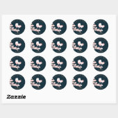 Sticker Rond Remerciement pour Baby Shower de Champagne Perle N (Feuille)
