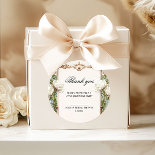 Sticker Rond Remerciement pour Baby Shower de Pearl et Floral P