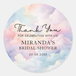 Sticker Rond Remerciement pour Baby Shower de Rêveuses Nuages
