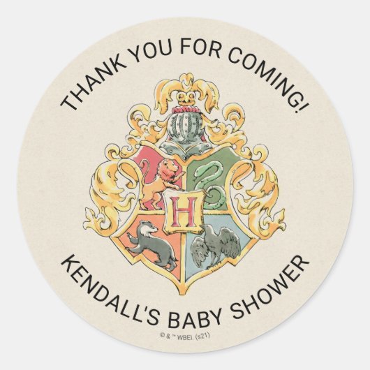 Sticker Rond Remerciement pour Baby Shower Harry Potter (Devant)