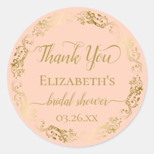 Sticker Rond Remerciement pour Baby Shower Mariage en Dentelle 