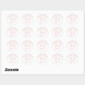 Sticker Rond Remerciement pour Baby Shower Pink Gold Dots (Feuille)