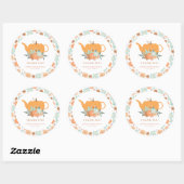 Sticker Rond Remerciement pour Baby Shower Thème Citrouille Tas (Feuille)