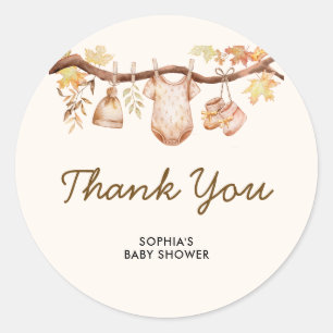 Sticker Rond Remerciement pour Baby Shower Tomber en Amour