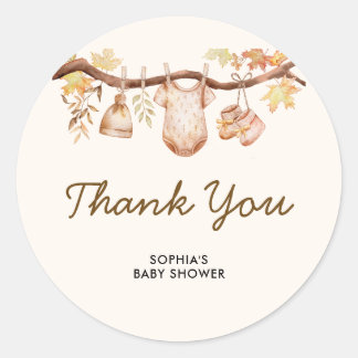 Sticker Rond Remerciement pour Baby Shower Tomber en Amour