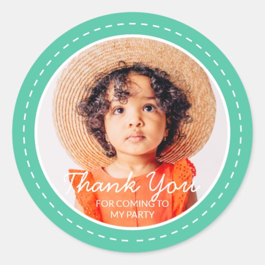Sticker Rond Remerciement pour être venu Moderne Prépa Photo pe (Devant)