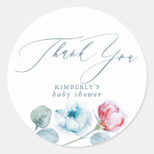 Sticker Rond Remerciement pour fête spéciale bleu poussiéreux e