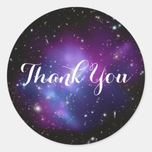 Sticker Rond Remerciement pour l'amas de galaxies violet