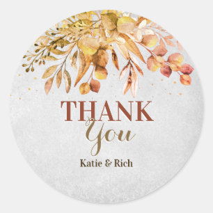 Sticker Rond Remerciement pour mariage de jardin d'automne