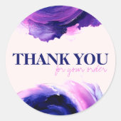 Sticker Rond Remerciement pour petite entreprise moderne abstra (Devant)