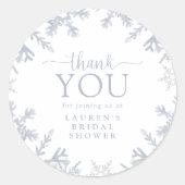 Sticker Rond Remerciement pour une Baby Shower Bleu Poussière F (Devant)