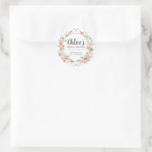Sticker Rond Remerciement pour une Baby Shower Champêtre Rose P (Sac)