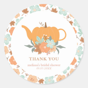 Sticker Rond Remerciement pour une Baby Shower Thème Citrouille