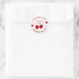 Sticker Rond Remerciement pour une douche de mariage Cherry Swe