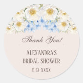 Sticker Rond Remerciement pour une garden-party de mariage fleu (Devant)