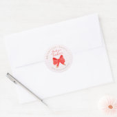 Sticker Rond Remerciement Professeur Papier Note Arc Rouge (Enveloppe)