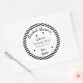 Sticker Rond Remerciement Simple Élégant Noir Blanc pour une Fê (Enveloppe)