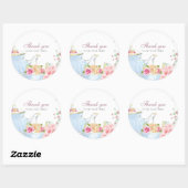 Sticker Rond Remerciement Tea Party (Feuille)