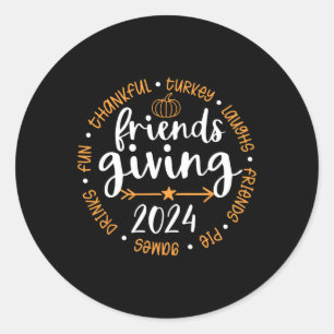 Sticker Rond Remerciements Amis Thanksgiving 2024 Friendsgiving
