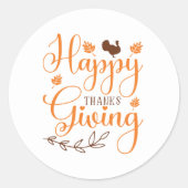 Sticker Rond Remerciements au Bon thanksgiving turc (Devant)