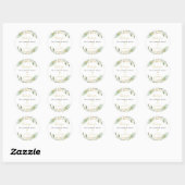 Sticker Rond Remerciements Baby Shower Greenery Gold Eucalyptus (Feuille)