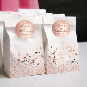 Sticker Rond Remerciements confettis or rose