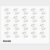 Sticker Rond Remerciements de Baby Shower de mariage avec feuil (Feuille)