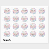 Sticker Rond Remerciements de Baby Shower Dreamy Clouds (Feuille)