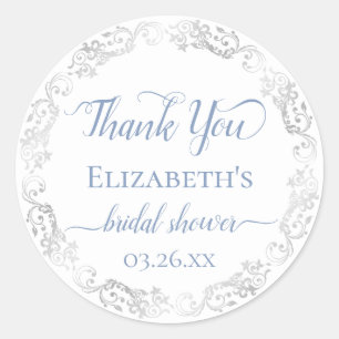 Sticker Rond Remerciements de Baby Shower Mariée en Dentelle d'