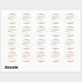 Sticker Rond Remerciements de Baby Shower pour Fleurs Sauvages (Feuille)