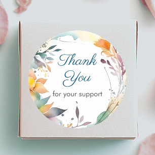 Sticker Rond Remerciements de Bordure Florale