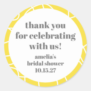 Sticker Rond Remerciements de Fête de Fiançailles Personnalisés