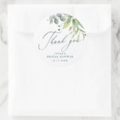 Sticker Rond Remerciements de Fête de Mariée dans la Verdure (Sac)