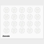 Sticker Rond Remerciements de Fiançailles en Dentelle d'Argent  (Feuille)