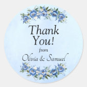 Sticker Rond Remerciements de la part de la mariée et du marié (Devant)