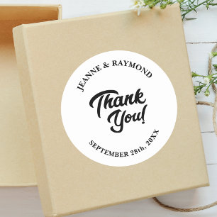 Sticker Rond Remerciements de mariage minimaliste moderne