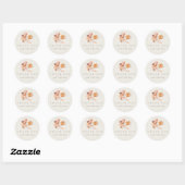 Sticker Rond Remerciements de mariage pour café floral boho (Feuille)