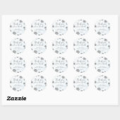 Sticker Rond Remerciements de mariage pour une chute de neige (Feuille)