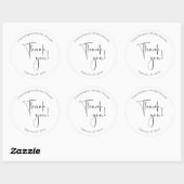 Sticker Rond Remerciements de Mariage pour une Mariée Moderne (Feuille)