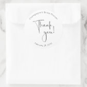 Sticker Rond Remerciements de Mariage pour une Mariée Moderne (Sac)