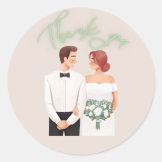 Sticker Rond Remerciements des mariés
