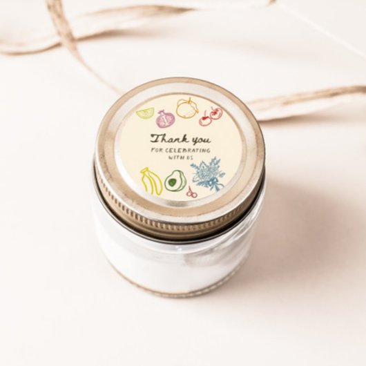 Sticker Rond Remerciements dessinés à la main Fresh Off The Mar