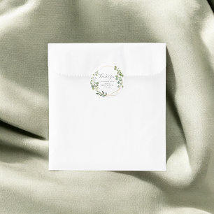 Sticker Rond Remerciements Feuilles de verdure Enterrement de v