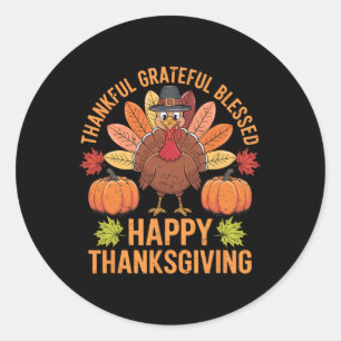 Sticker Rond Remerciements Grateful Blessé Turquie Femmes heure
