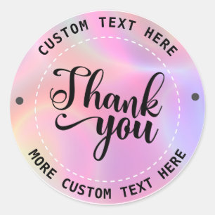 Sticker Rond Remerciements holographiques pour entreprise maria