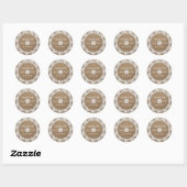 Sticker Rond Remerciements. Mariage papier blanc Lace Kraft (Feuille)
