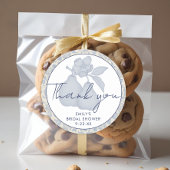 Sticker Rond Remerciements pour Baby Shower de mariage Dusty Bl
