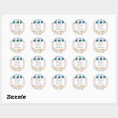 Sticker Rond Remerciements pour Baby Shower Mariée Jardin Flora (Feuille)