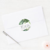 Sticker Rond Remerciements pour Baby Shower Monstera Aquarelle  (Enveloppe)