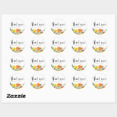 Sticker Rond Remerciements pour Baby Shower sur le thème botani (Feuille)